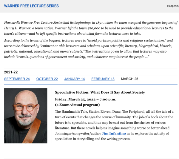 Warner Free Lecture Series