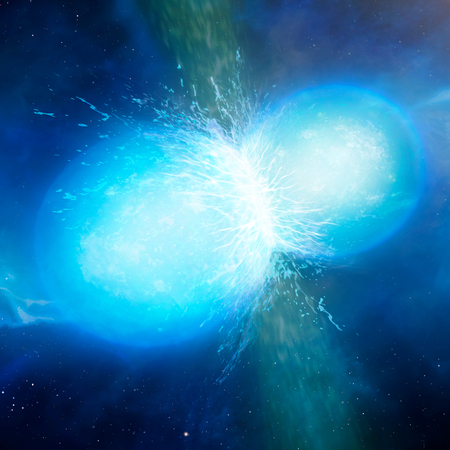 illustration of collision of 2 neutron stars
