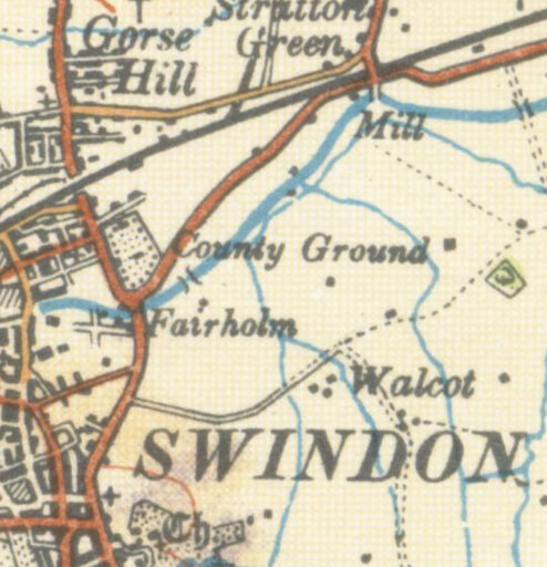 1933 map of Swindon in the UK